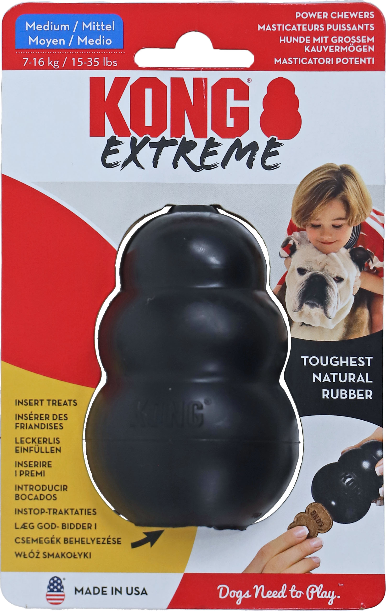 Kong Hond Extreme Rubber Medium Zwart