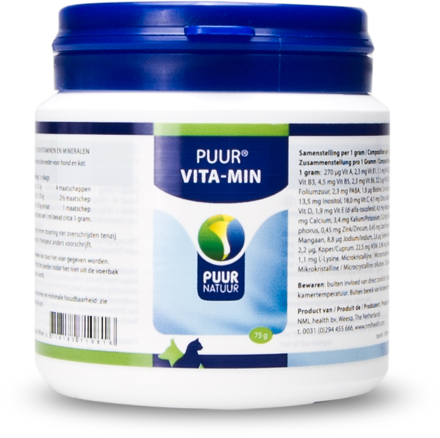 Puur Vitaminen/Mineralen Hond en Kat 75 Gram