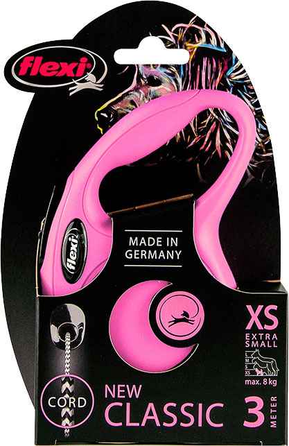 Flexi New Classic Koord XS Roze 3 Meter