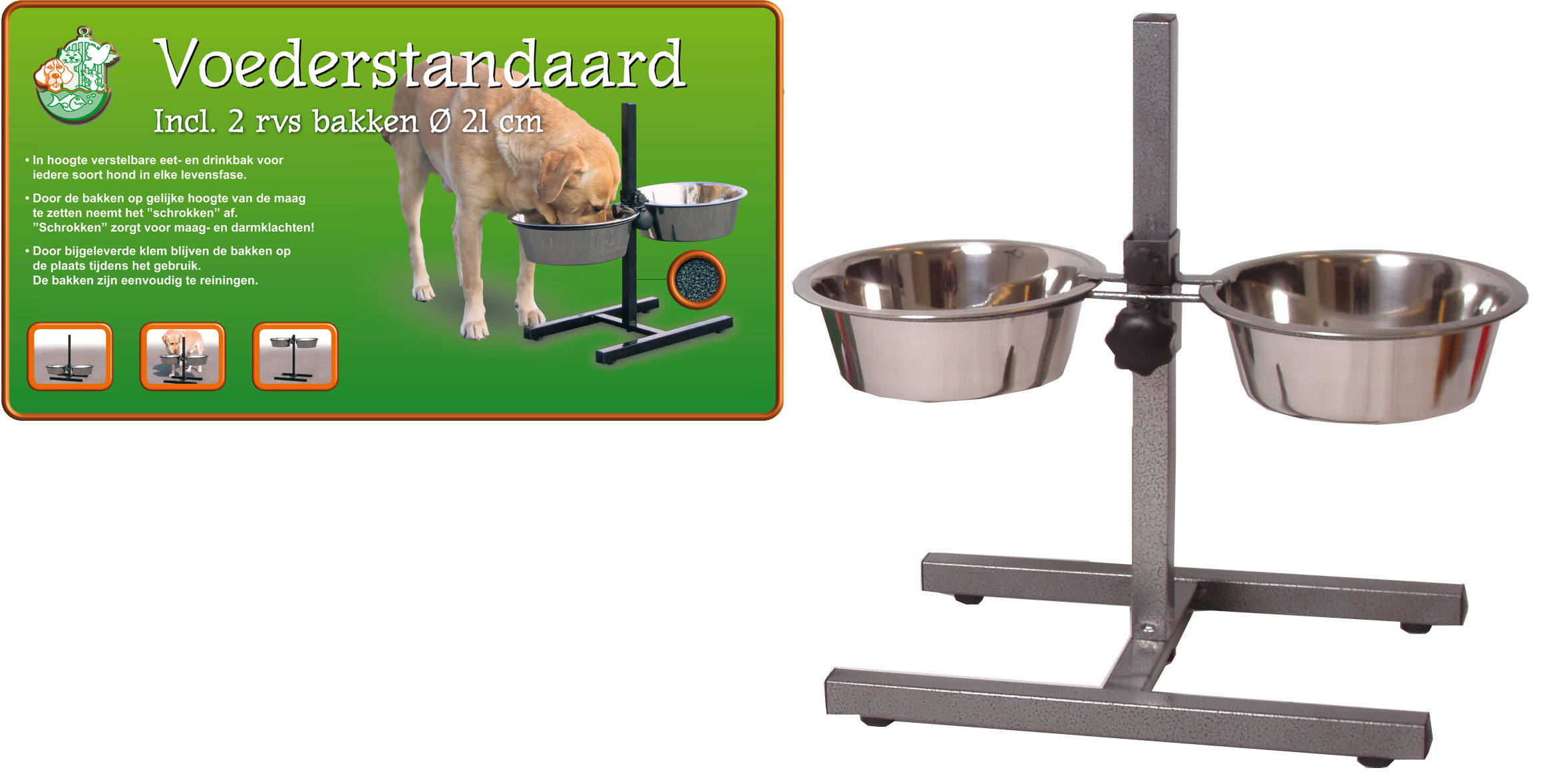 Voederstandaard H-Model Hamerslag 21 CM