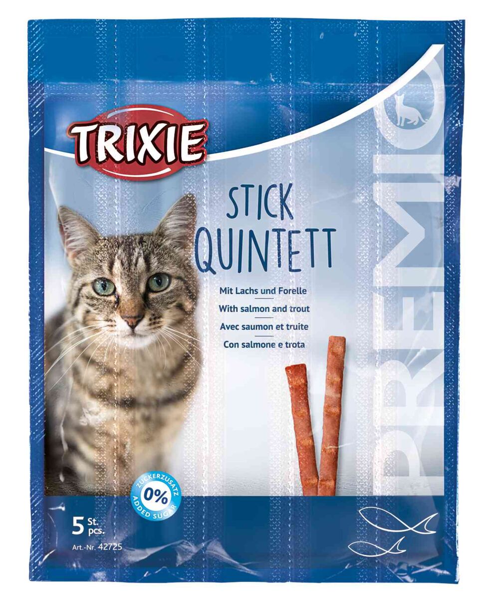 Trixie Premio Stick Quintett Zalm/Forel 5x5 Gram