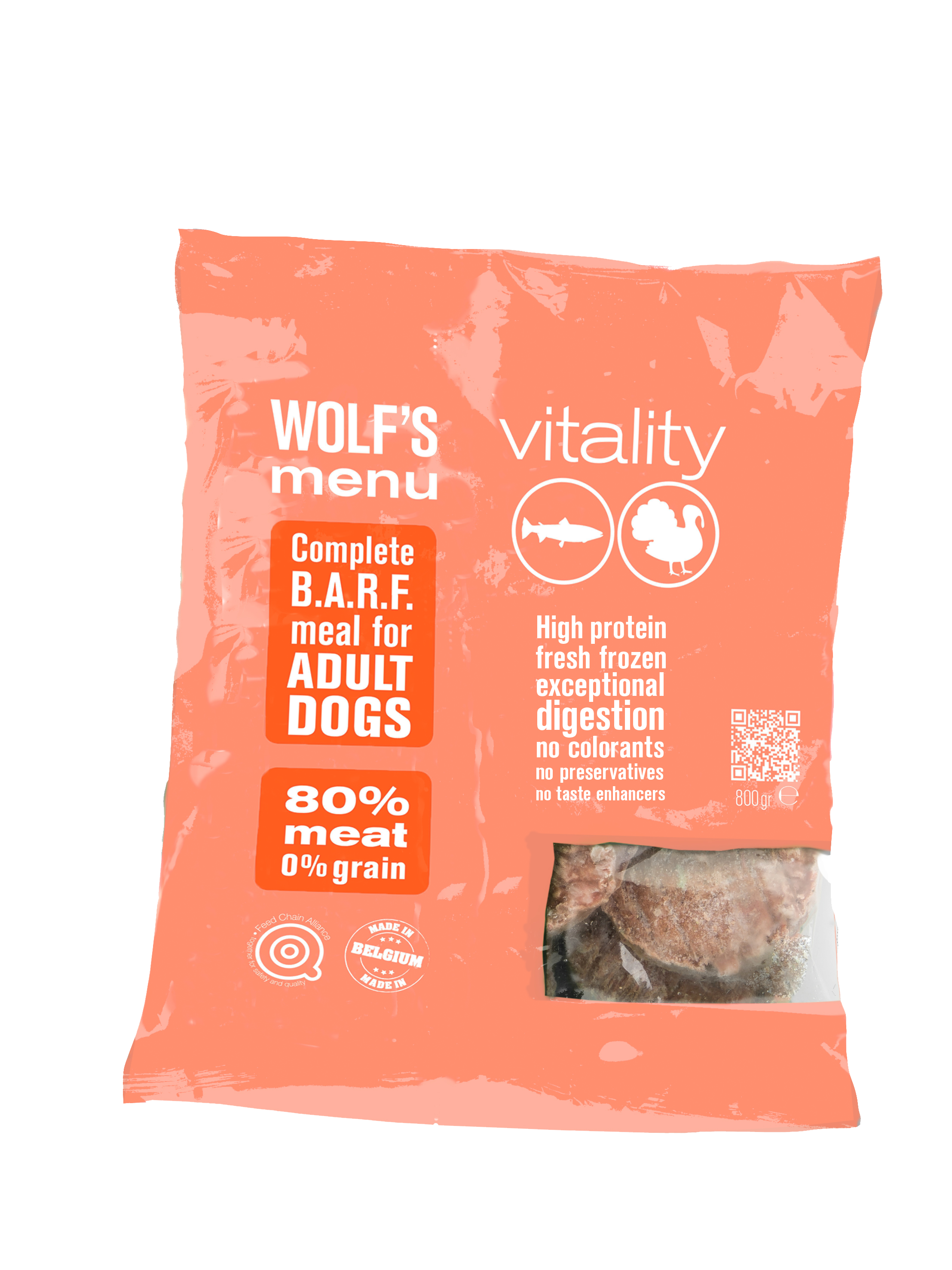 Wolf's Menu Complete Vitality Kalkoen & Zalm 800 Gram