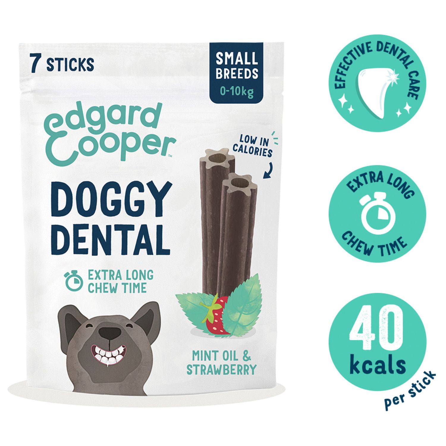Edgard&Cooper Doggy Dental Aardbei & Mint - Hondensnack