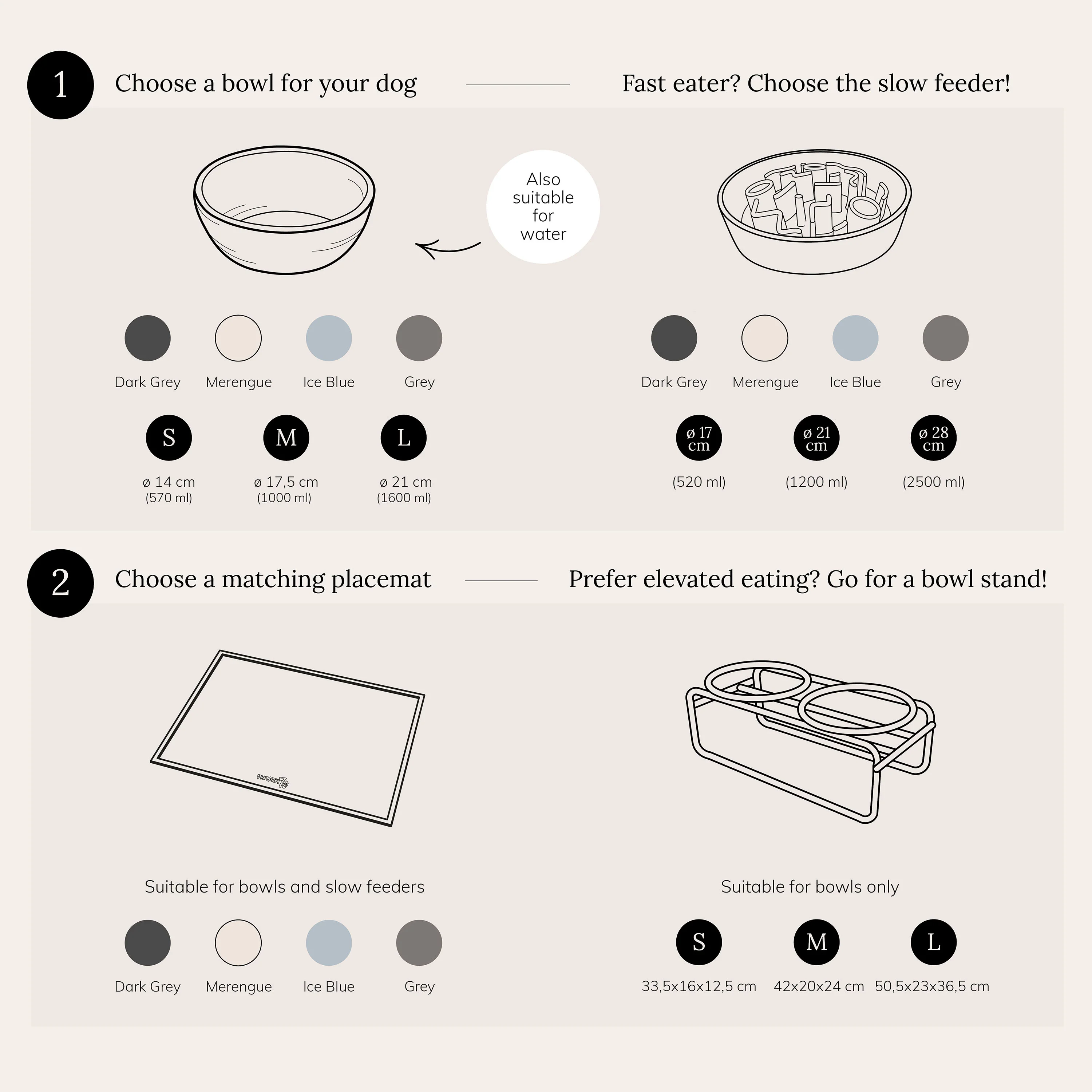 District 70 Bamboo Dog Voerbak Beige