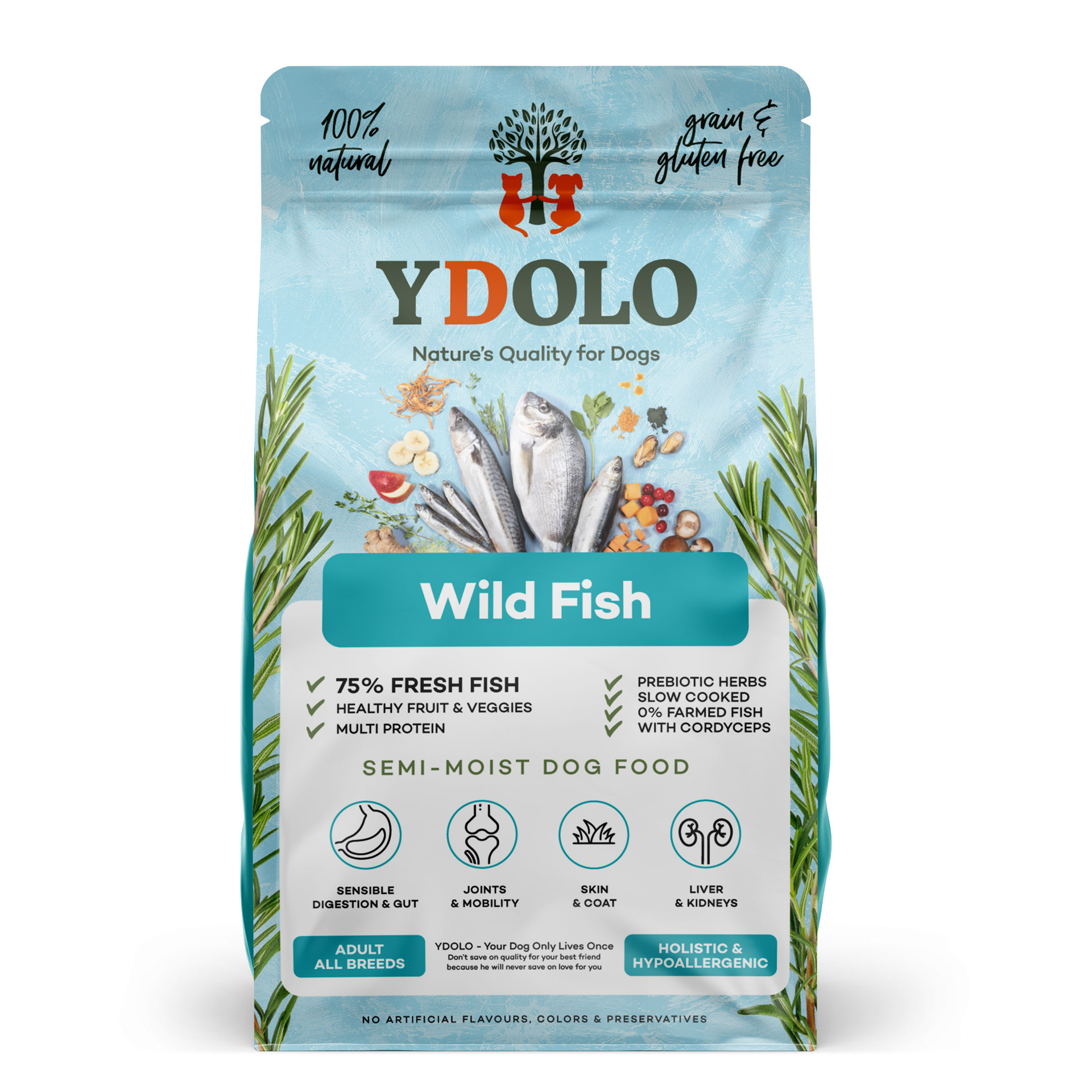 YDOLO Healthy & Pure Wild Vis - Semi Moist Hondenvoeding