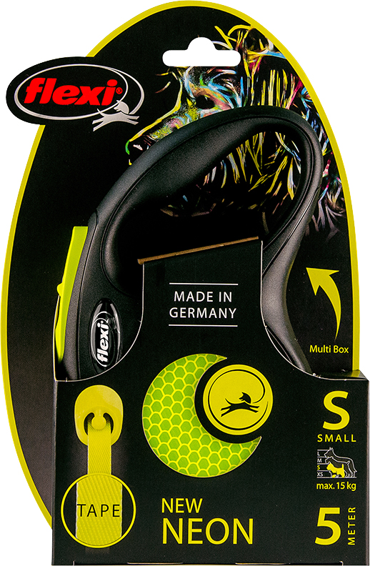 Flexi New Classic Neon Geel Band Small 5 Meter
