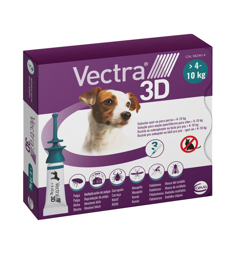 Vectra 3D Hond 4 - 10kg 3 pipetten