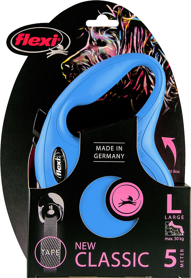 Flexi New Classic Band Large Band Blauw 5 Meter